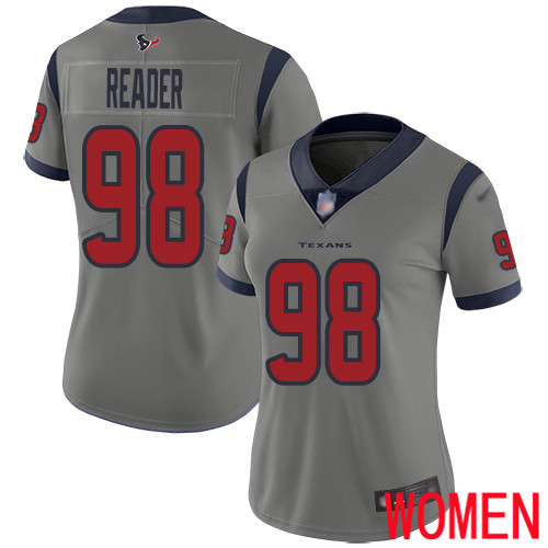 Houston Texans Limited Gray Women D J  Reader Jersey NFL Football #98 Inverted Legend->houston texans->NFL Jersey